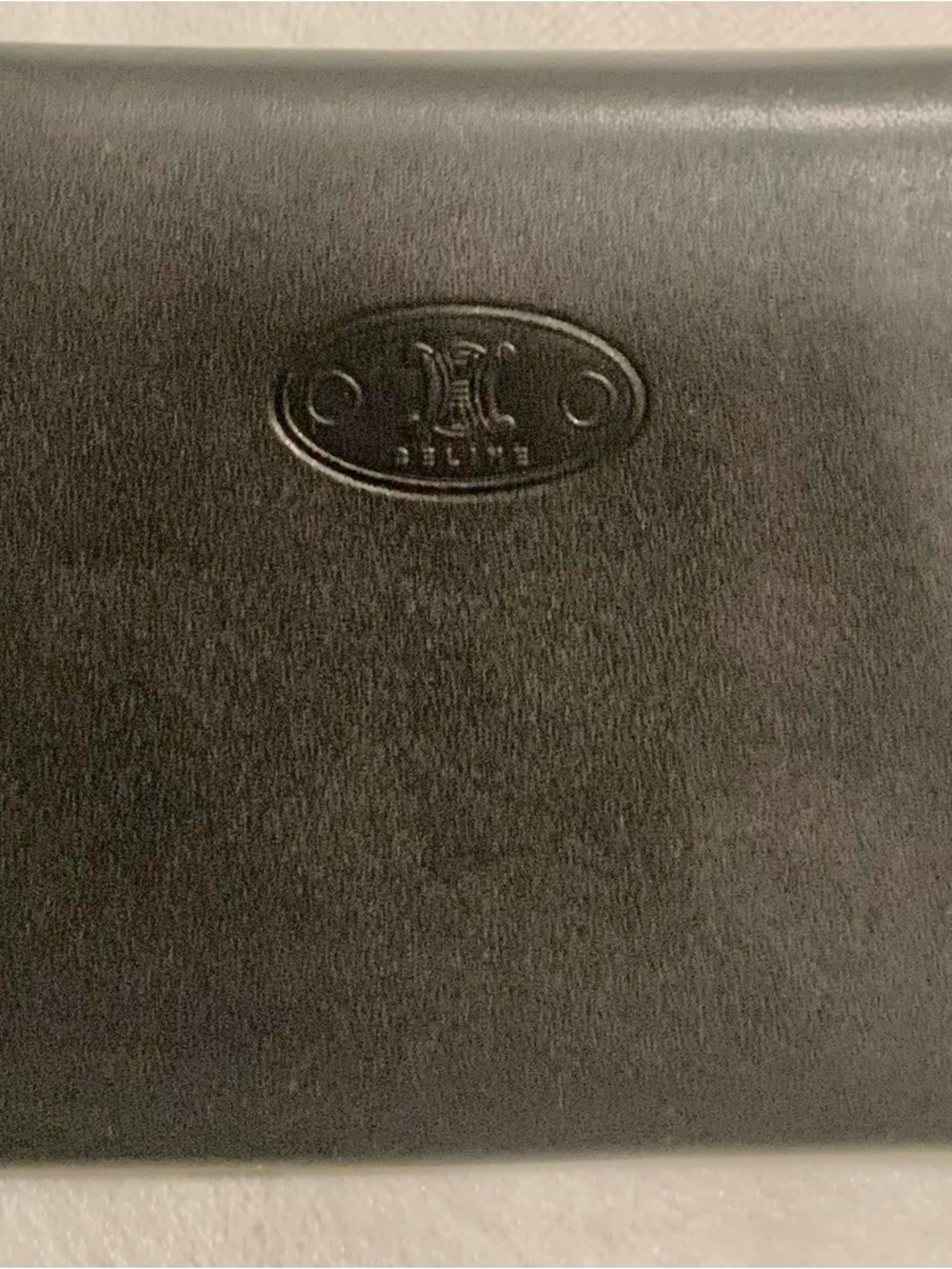 Celine Black Smooth Leather Bi-Fold Wallet with Embossed Logo
